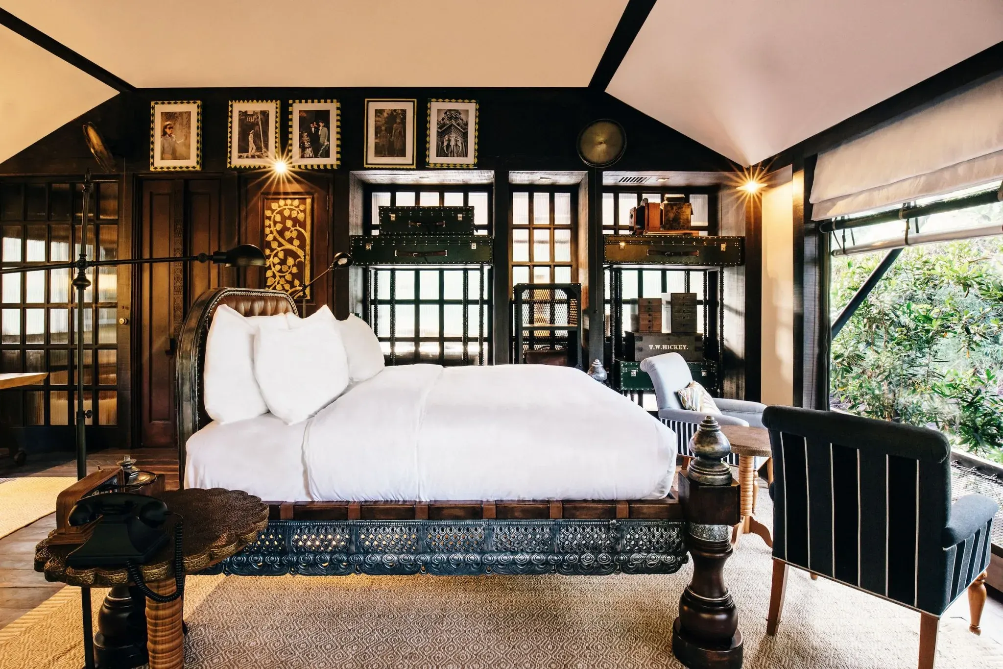 Luxury guest room at Shinta Mani Mustang with elegant interiors and panoramic Himalayan views in Upper Mustang, Nepal.
