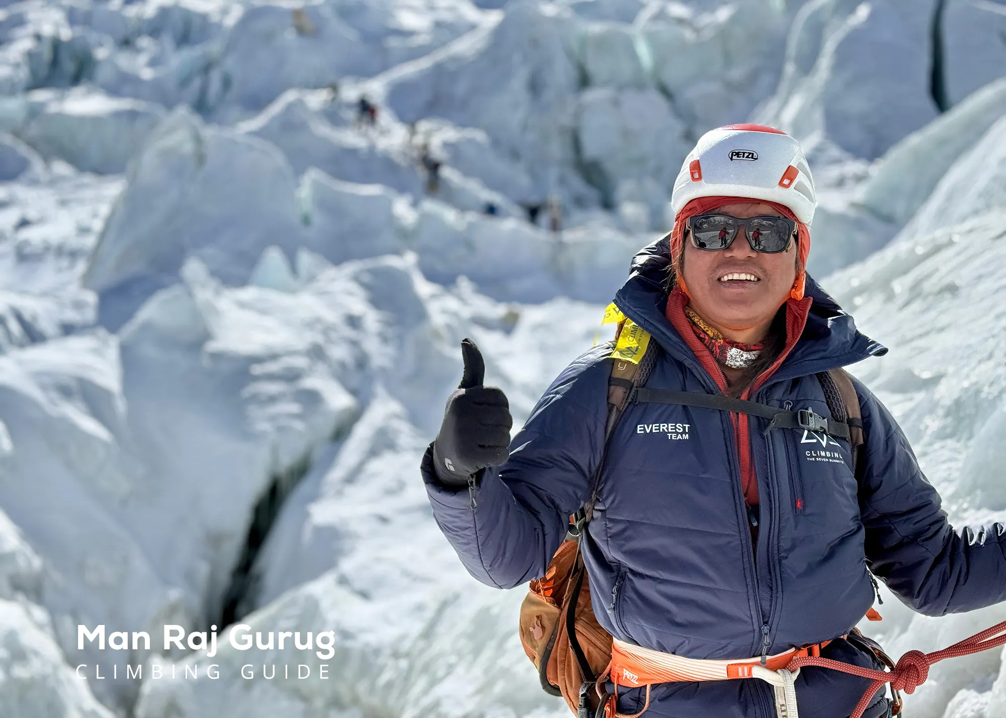 International Mountain Guide Man Raj Gurung leading an Everest expedition in 2025
