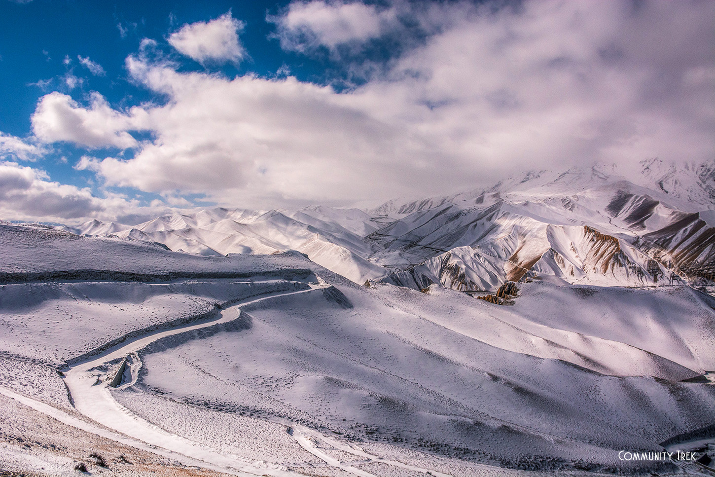 High way to Upper Mustang in winter season.